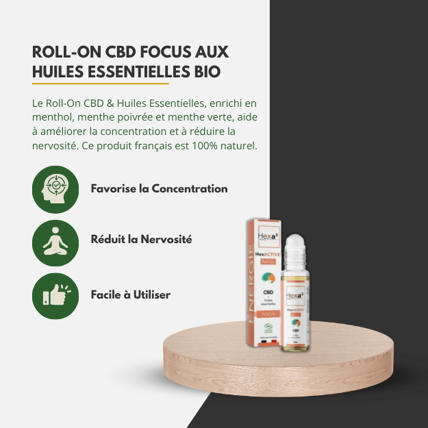 Roll-on CBD FOCUS aux Huiles Essentielles - 10ml